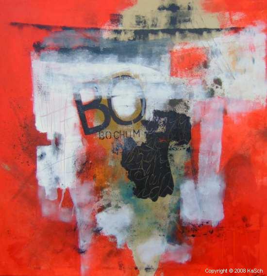 Karin Scholl Bochum moderne Kunst abstrakt Malerei Galerie Originale Gemlde groformatig Unikate schner wohnen Rot