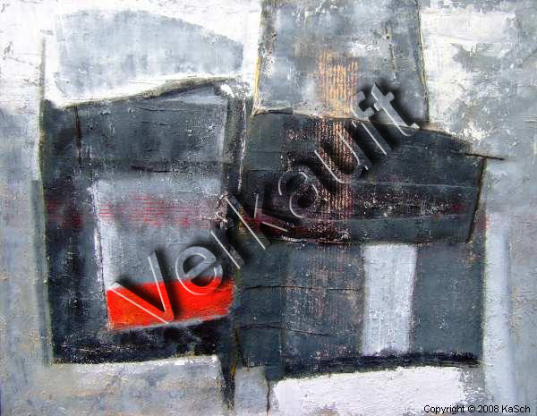 Karin Scholl Bochum moderne Kunst abstrakt Malerei Galerie Originale Gemlde groformatig Unikate schner wohnen Stier grau rot Spachtelungen Spanien